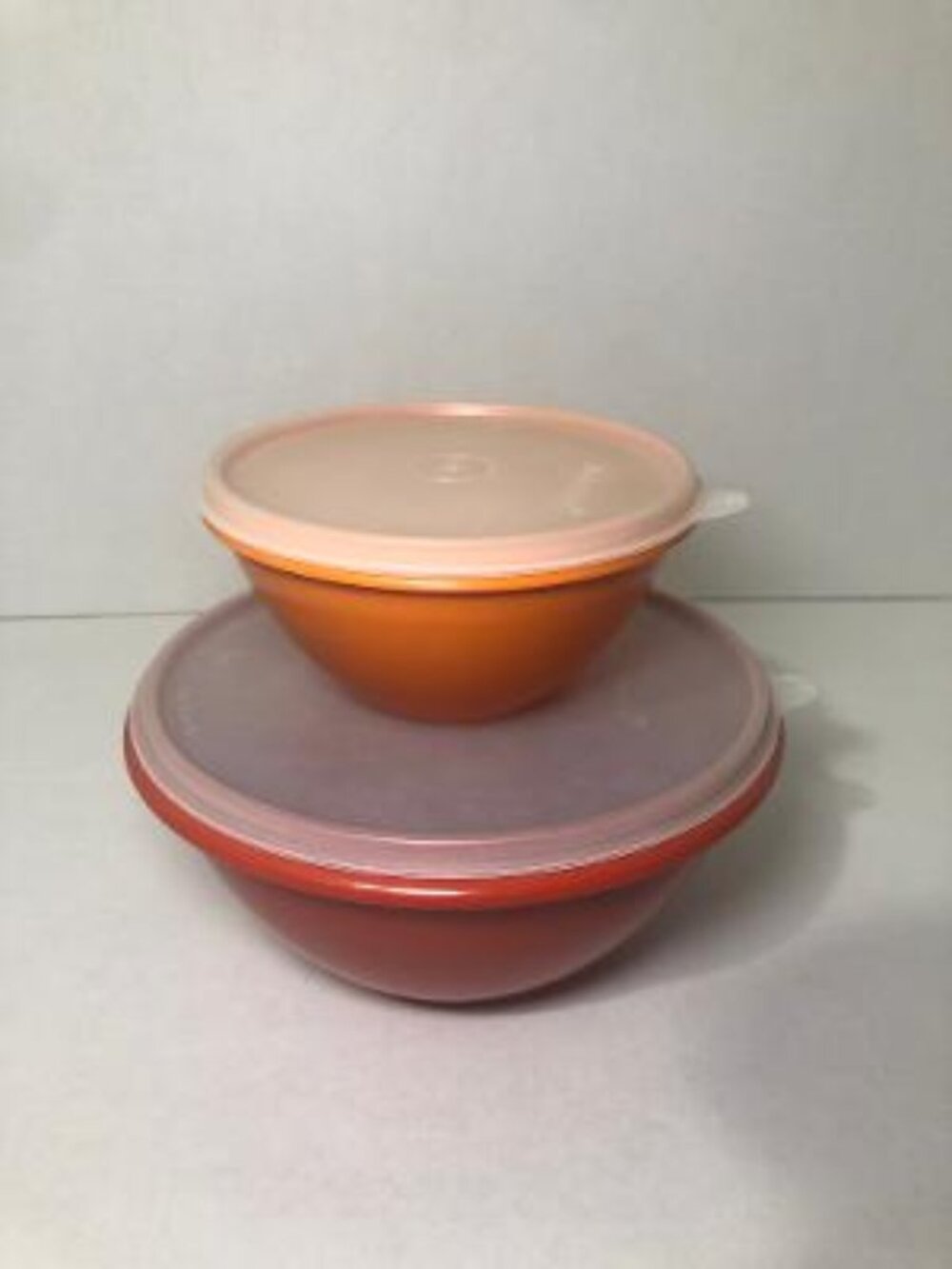 Vintage Tupperware 236-14 233-25 Wonderlier Harvest Nesting Bowls w/ 2 Lids
